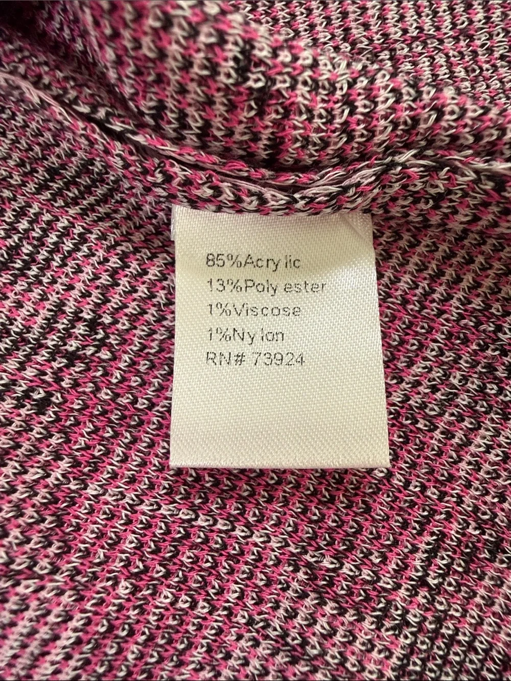 Ming Wang Fuchsia Pink Floral Knit Jacket Textured Blazer Cardigan L